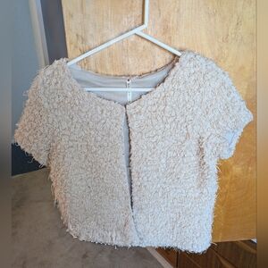 Chic Cream Textured Women's Blouse